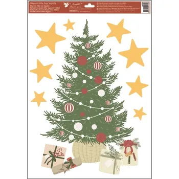 Okenní dekorace Anděl Okenní fólie barevné vánoční dekorace s glitry 35 x 50 cm 293 Typ: 4