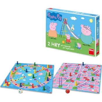Volný čas DINO Hra 2v1 Peppa Pig Člověče, nezlob se! + Žebříky a skluzavky *SPOLEČENSKÉ HRY* | 906524