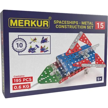 Stavebnice Merkur MERKUR M 015 Raketoplán 195 dílků *KOVOVÁ STAVEBNICE* | AS130