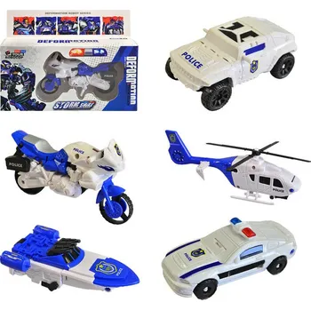 Robot Transformer auto robot 2v1 s přeměnou policie 5 druhů plast | 829422