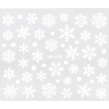 BIO NAILS Nálepka Vánoce XH-29 bílá