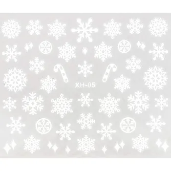 BIO NAILS Nálepka Vánoce XH-05 bílá