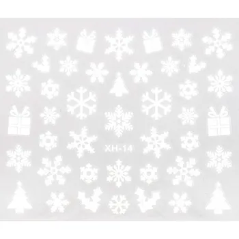 BIO NAILS Nálepka Vánoce XH-14 bílá