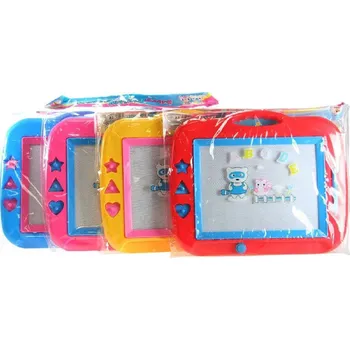 Magnetická kreslící tabulka Tabulka dětská magnetická set s razítky a kouzelným perem 4 barvy plast | 65554