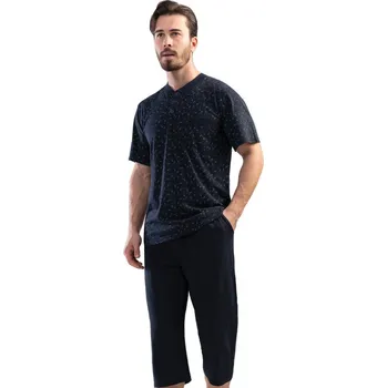 Pánské pyžamo Modré krásné pyžamo pro větší muže na knoflíky 1P1415 modrá 2xl