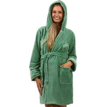 Dámský župan Zelený dámský župan huňatý s delfíny 1Z1398 zelená l