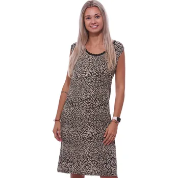 Dámská noční košile Hnědá i béžová leopardí luxusní noční košilka bez růkávů pro plnoštíhlé ženy či dívky 1D1388 hnědá 4xl