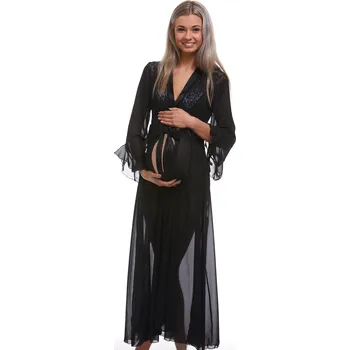 Dámský župan Župan luxusní pro těhotné ženy 1E8301 černá l