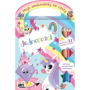omalovánky JIRI MODELS Moje omalovánky na cesty Jednorožci s pastelkami a samolepkami | 65554