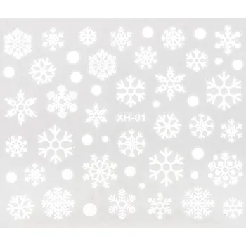 BIO NAILS Nálepka Vánoce XH-01 bílá