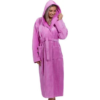 Dámský župan Lila, světle fialový luxusní dlouhý župan pro ženu z extra froté NORSKÉ PRUHY 1ZF3030 fialová xxl