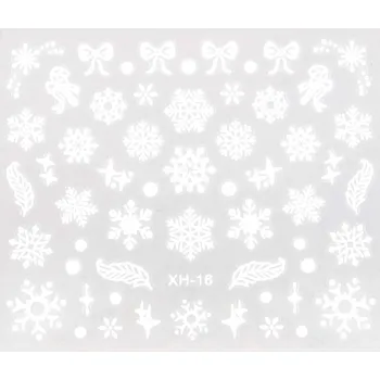 BIO NAILS Nálepka Vánoce XH-16 bílá