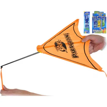 Létající drak Rogalo vystřelovací látkové 43cm 4 barvy v sáčku | 32