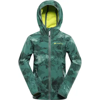 Chlapecká bunda Alpine Pro HOORO ZELENÁ Dětská Softshellová Bunda 116-122