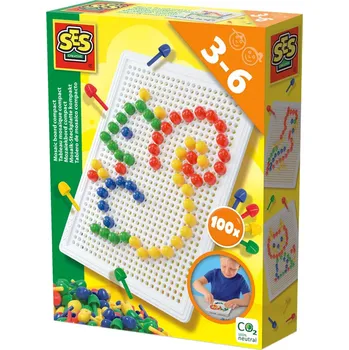 Mozaiková sada SES CREATIVE Mozaika na desce malá barevné kloboučky 100 dílků | 65554