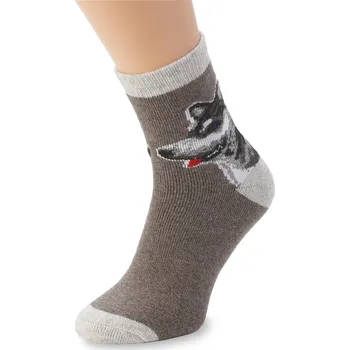Dámské ponožky Wooline Heboulinké vlněné ponožky s motivem Huskyho Velikost ponožek: EUR 39-42 Dostupné do vyprodání zásob!