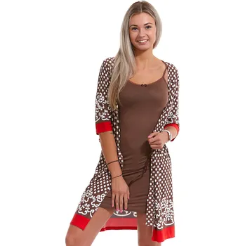 Dámský župan Košilka a župan v kompletu 1D0778 hnědá xl