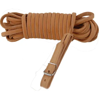 Vodítko pro psa Zubíček Barvářská šňůra kulatá/oválná, přírodní, ukončená přezkou Délka: 6 m