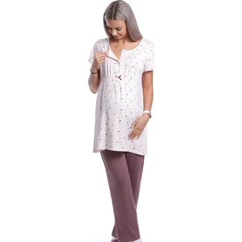 Dámské pyžamo Luxusní těhotenské a kojící pyžamo 1D0980 růžová xxl