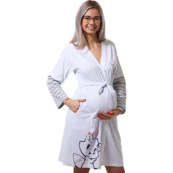 Dámský župan Župan do porodnice 1g0387 šedá l