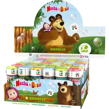 Bublifuk Bublifuk Máša a medvěd 60ml dětský bublifukovač s hrou ve víčku | 258871
