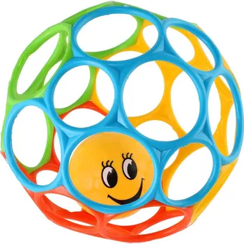 Míček baby s chrastítkem 15cm barevný měkký plast pro miminko | 175103