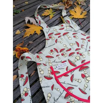 Kuchyňská zástěra Zástěra muchomůrky - modrá