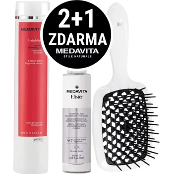 Kosmetická sada Medavita Hairchitecture šampón 250 ml + posilující sérum 50 ml + plochý kartáč janeke kosmetická sada
