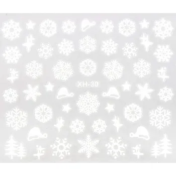 BIO NAILS Nálepka Vánoce XH-30 bílá