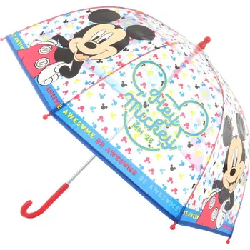 Deštník dětský Disney Mickey Mouse 70x70x64cm průhledný manuální | 43