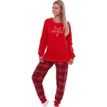 Dámské pyžamo červené se zlatou Vánoční hvězdou - teplé 1TB0018 červená 4xl