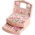 Šperkovnice Bezdoteku Pink Lady dětská šperkovnice se setem vlasových doplňků 2 patra 20 x 16 x 11 cm, růžová/králíček
