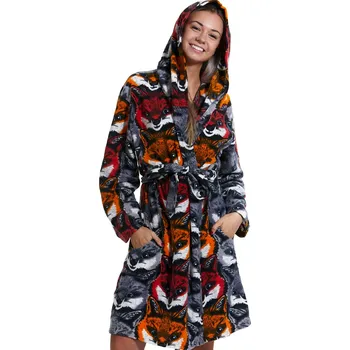 Dámský župan Luxusní teplý dámský župan Liščí vzor - větší 1Z1147 vzorovaná 2xl