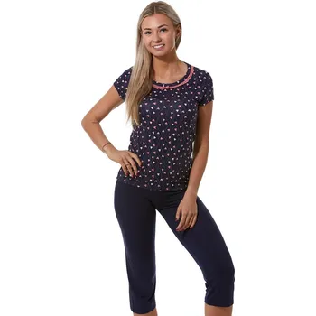 Dámské pyžamo Jemné luxusní dámské pyžamo 1D1057 modrá xl