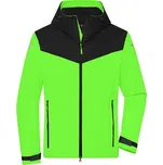 James&Nicholson Pánská softshellová bunda JN1180 Bright Green-Black L