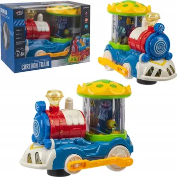 Vláček a vláčkodráha LOKOMOTIVA VLÁČEK PRO DĚTI S AKVÁRIEM SVĚTLO ZVUK