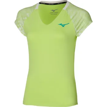 Dámské tričko Dámské sportovní tričko Mizuno Mugen Printed Tee / Neo Lime Velikost: XS