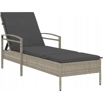 Zahradní lehátko Technorattanové lehátko šedé VidaXL