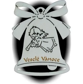 Vánoční ozdoba Dřevo Novák Vánoční ozdoba - zvonek s přáním č. 1101