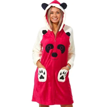 Dámský župan Župan dámský huňatý na zip Medvídek 1Z1068 růžová S