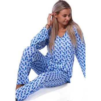 Dámské pyžamo Modré peříčkové jemné luxusní pyžamo termo druhá kůže pro ženy či dívky 1B2178 modrá xl