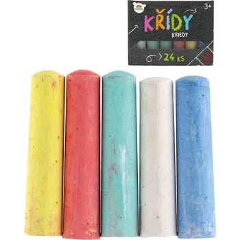 Křídy chodníkové barevné kulaté set 24ks v krabičce | 65554