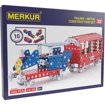 Stavebnice Merkur MERKUR M 032 Vláček Železniční modely 300 dílků *KOVOVÁ STAVEBNICE* | 87286