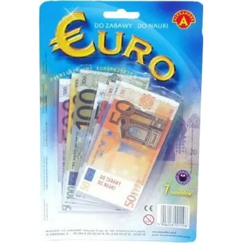 Hra na obchod Peníze dětské papírové EURO bankovky set 119ks do hry na kartě | 890021