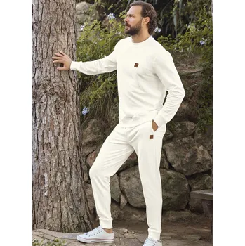 Pánské pyžamo Bílé bavlněné extra hřejivé pánské pyžamo 1P1799 bílá l