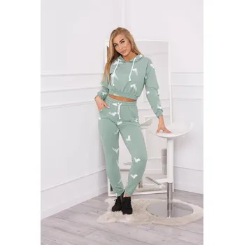 Sada s potiskem pistole tmavě mátová UNI