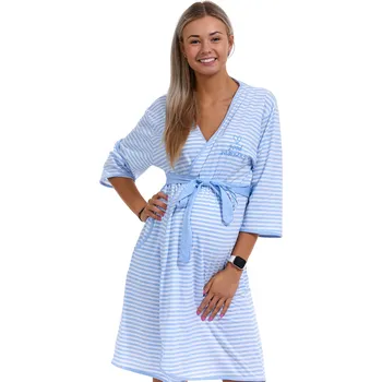 Dámský župan Modrý župan do porodnice na kojení Good Morning 1G0426 modrá 6xl