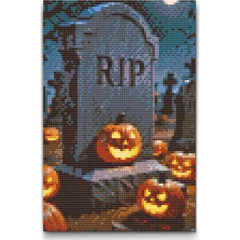 Diamantové malování Diamantové malování - Náhrobní kámen Velikost: 20x30cm, Rámování: Pouze srolované plátno, Diamanty: Kulaté