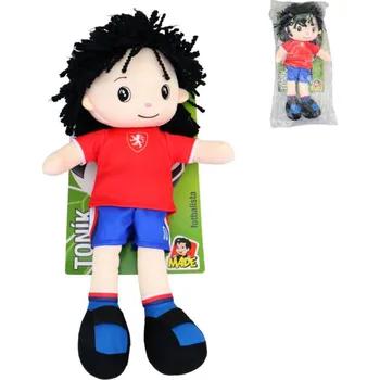 Panenka PLYŠ Panáček textilní Toník fotbalista hadrová panenka na baterie CZ Zvuk | 224228