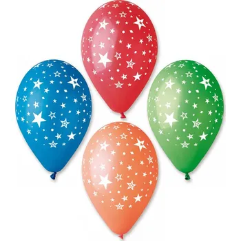 Balónek GEMAR Balónek nafukovací 30cm Pastelový potisk HVĚZDY různé barvy 1ks | 600994